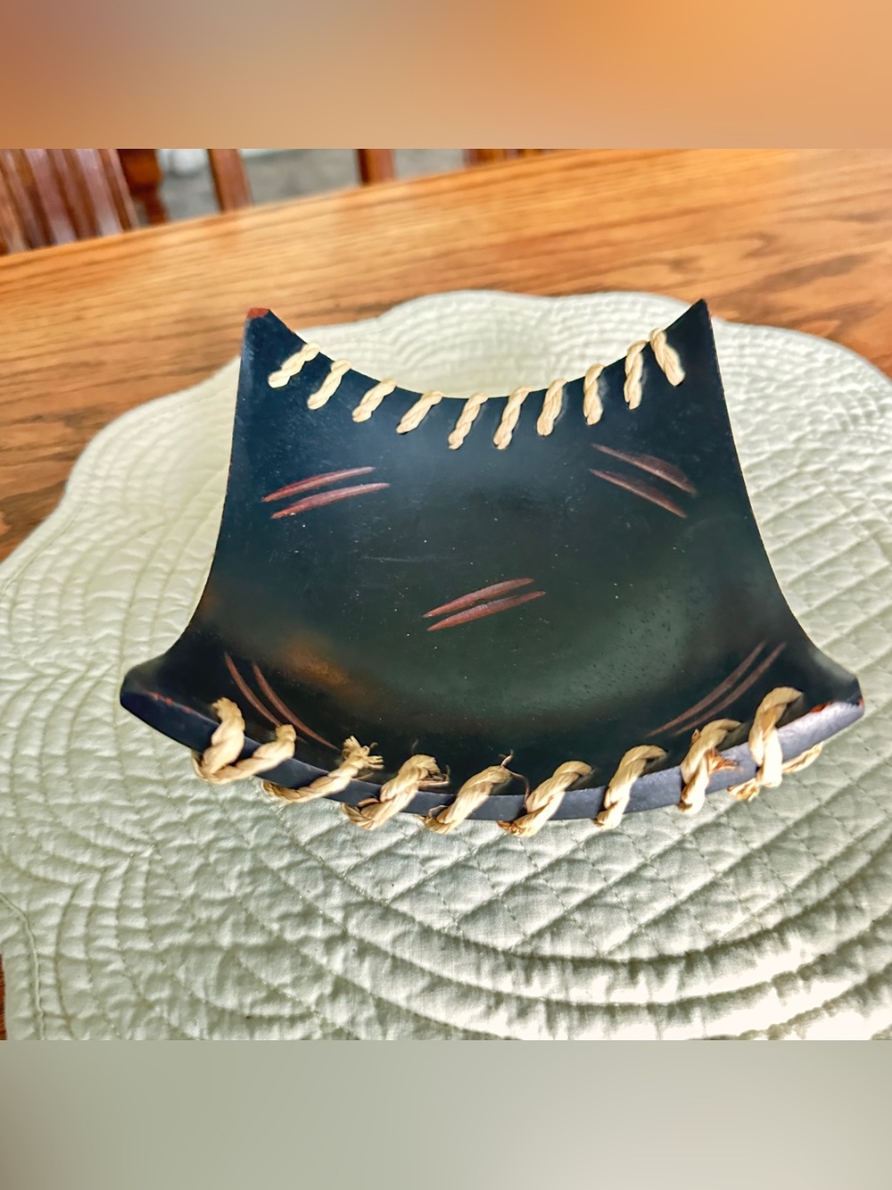 Wood boho candle holder small